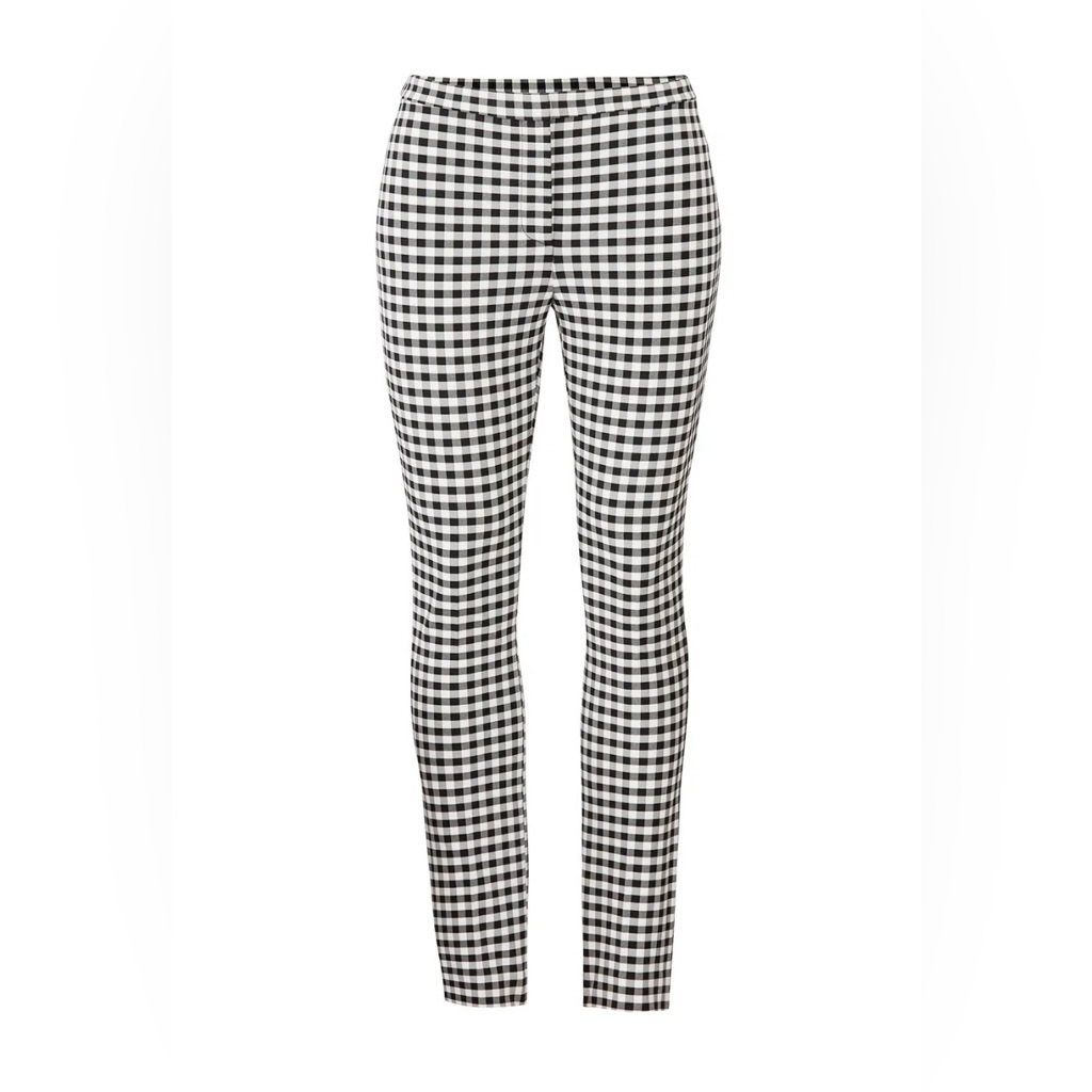 Theory Black And White Gingham Skinny Capri Pants